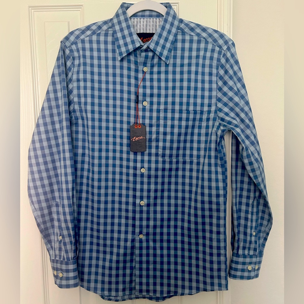 NWT Blue Checkered Button Down Size Small